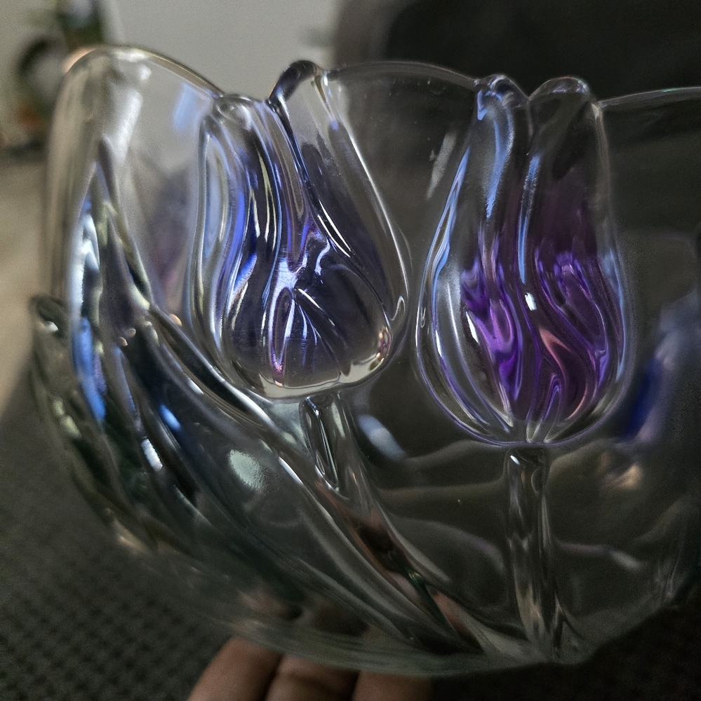 Mikasa Elegant Glass Vase with Purple Accents Garden Edition